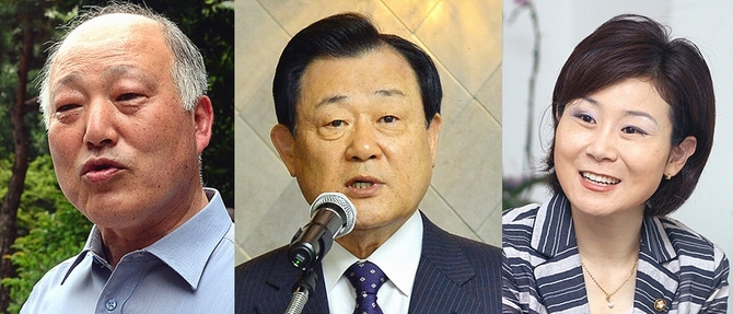 (왼쪽부터) 김명수 교육부장관·이병기 국정원장·김희정 여성가족부 장관 후보자 <사진=뉴시스>