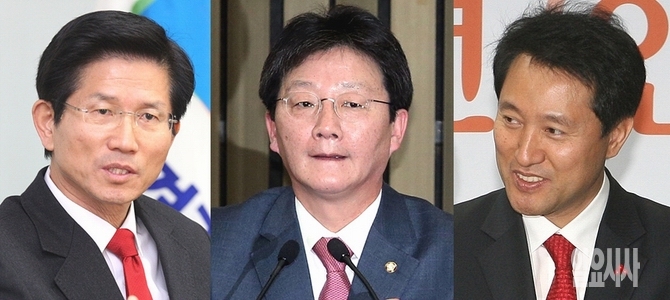 (왼쪽부터) 김문수 전 경기도지사, 유승민 새누리당 전 원내대표, 오세훈 전 서울시장