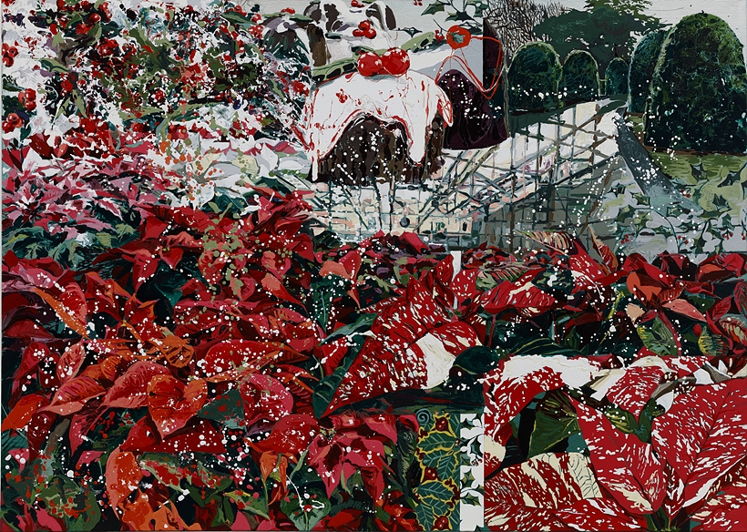 ▲ Poinsettia, enamel and acrylic on canvas, 91.4 x127cm, 2016