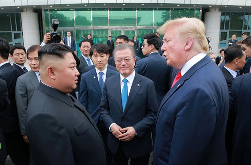 ▲ 트럼프 미국 대통령과 만난 김정은 북한 국무위원장